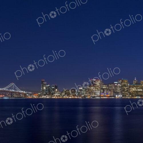 San Francisco seen across the water at twilight.