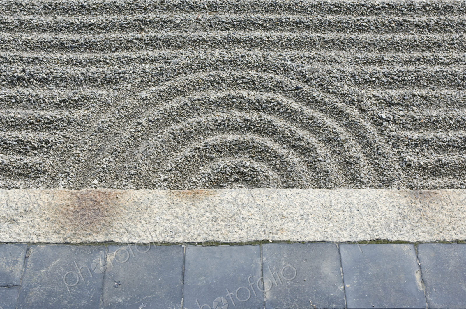 Sand Pattern in a Rock Garden