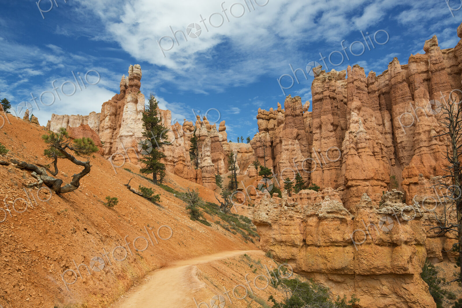 Sandstone pillars and a road through the desert.