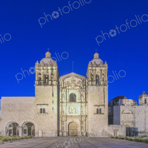 Santo Domingo church under blue sky, Oaxaca, Oaxaca, Mexico