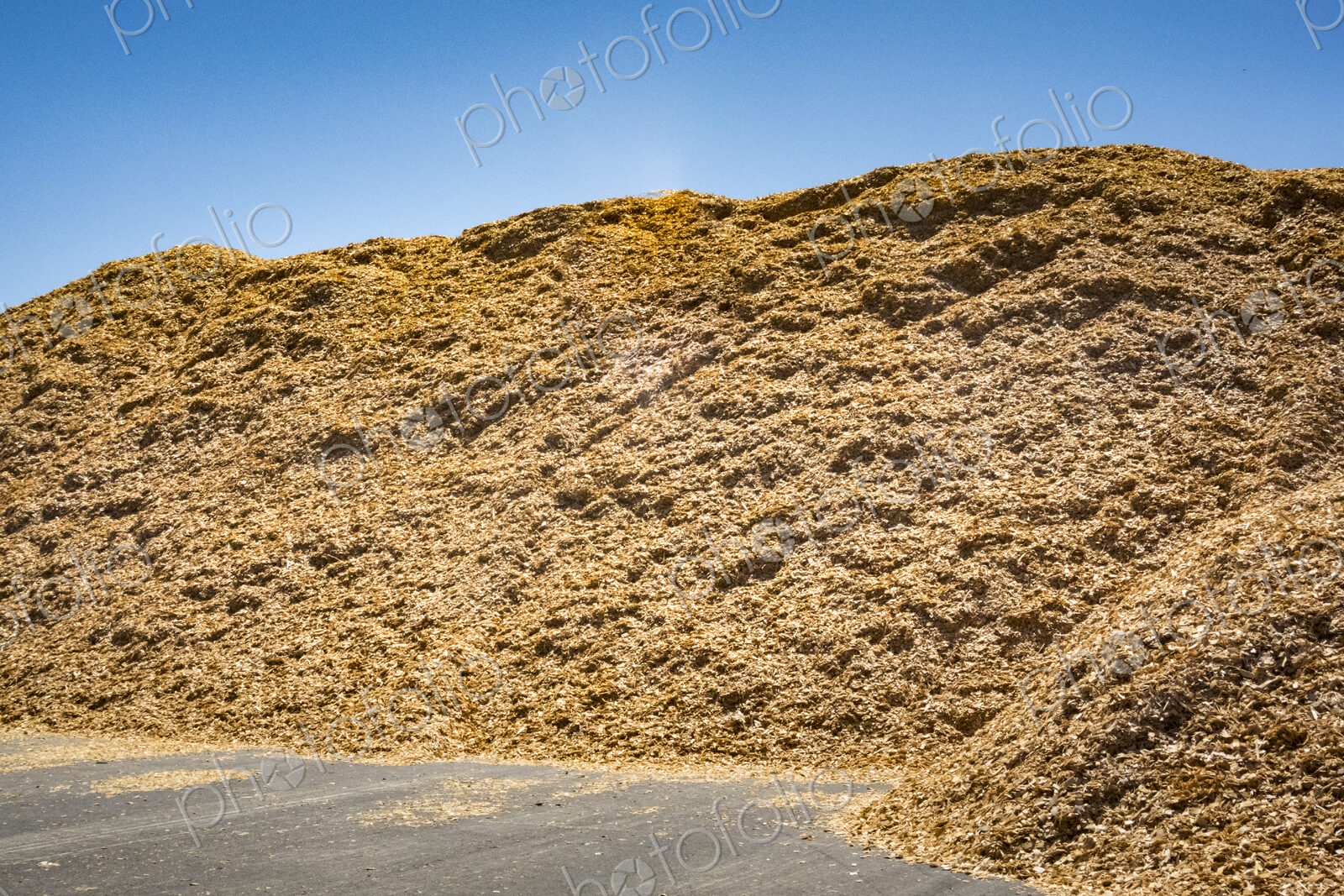 Sawdust piles from logging, heaps of wood shavings and chippings from timber processing.