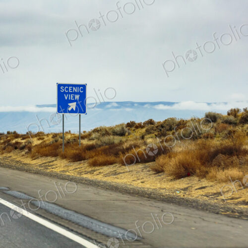 Scenic view sign at Wild Horse Monument near Vantage, Interstate 90 Scenic view sign at Wild Horse Monument near Vantage, Interstate 90