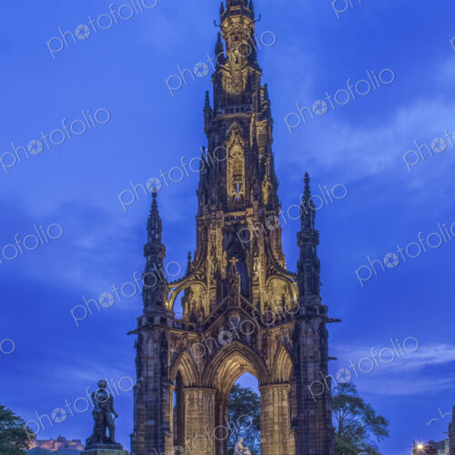 Scott Monument gothic constrution lit up at dusk. Scott Monument gothic constrution lit up at dusk.