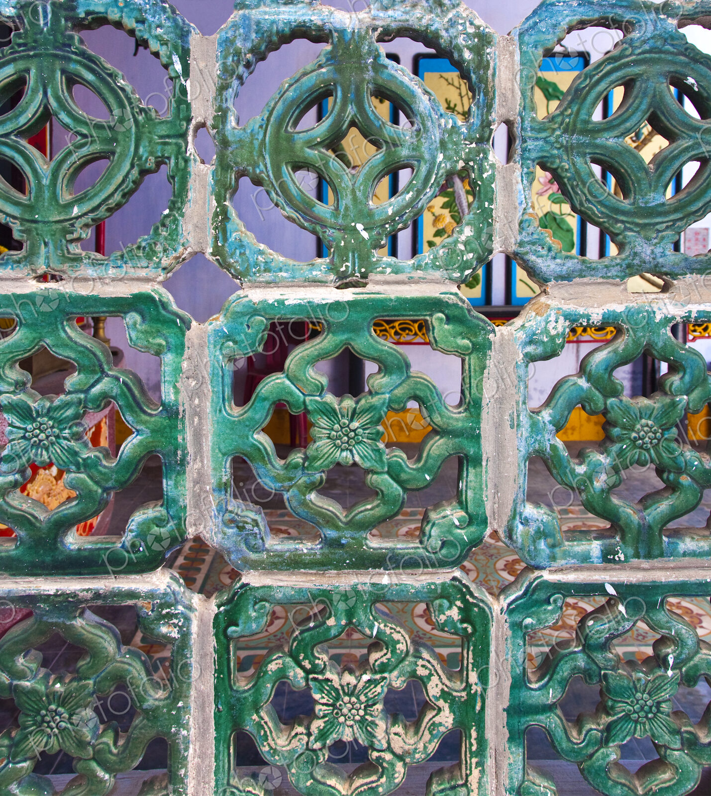 Screen of Glazed Ceramic Tiles