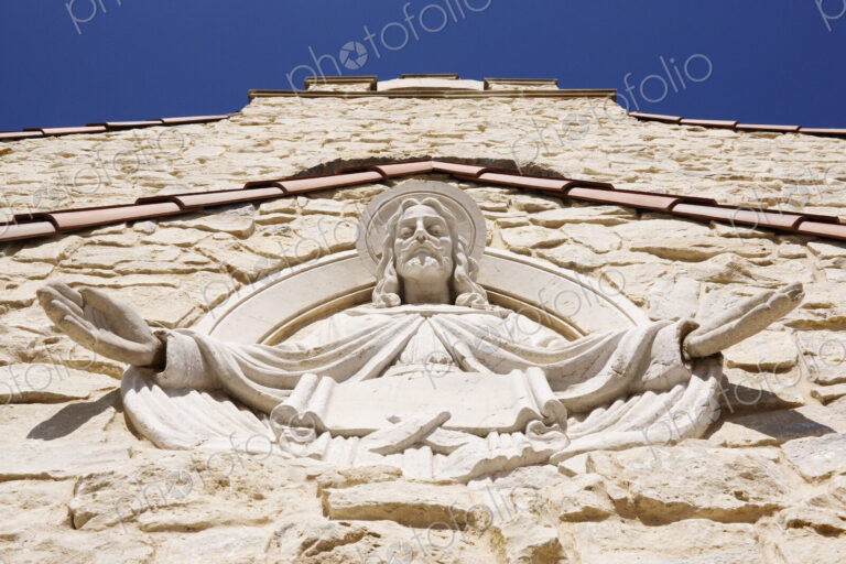 Sculpture of Jesus in Chapel Exterior