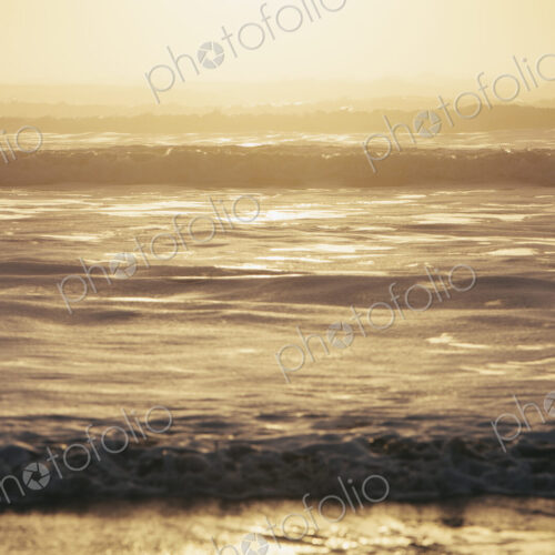Seascape at dusk, Waves breaking on the shore. Tidal zone. Off the shores of the…