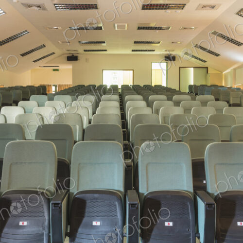 Seats in empty auditorium Seats in empty auditorium