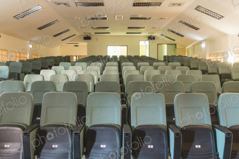 Seats in empty auditorium