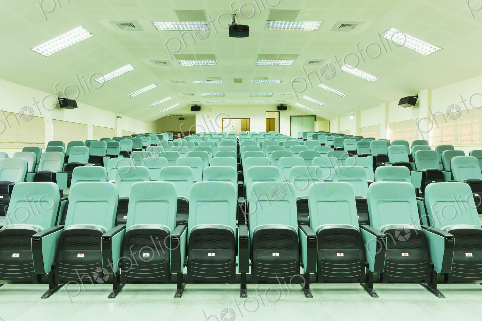 Seats in empty auditorium