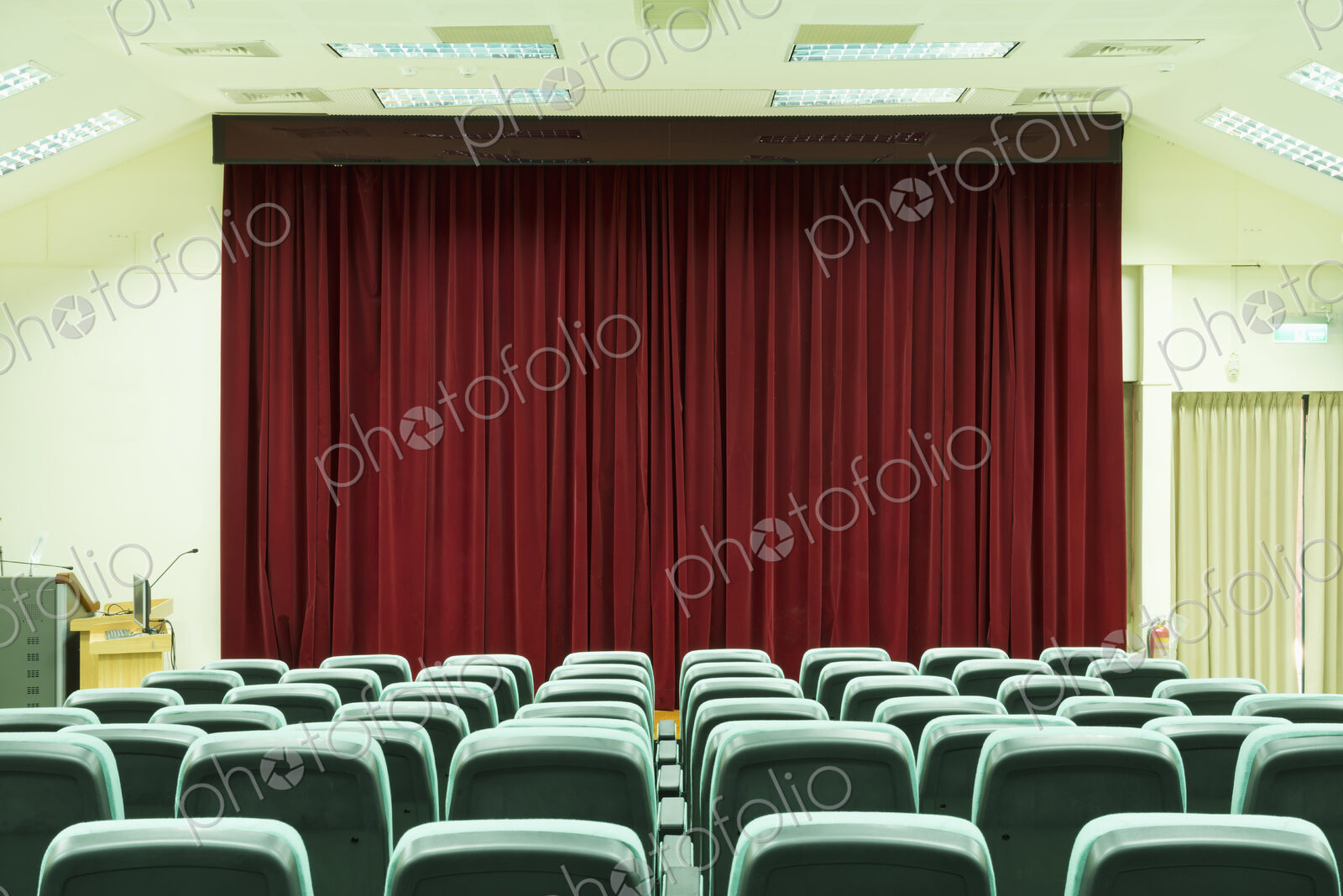 Seats in empty auditorium
