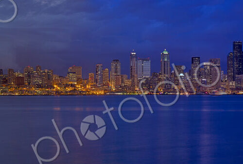Seattle Skyline from the Water at Night Seattle Skyline from the Water at Night