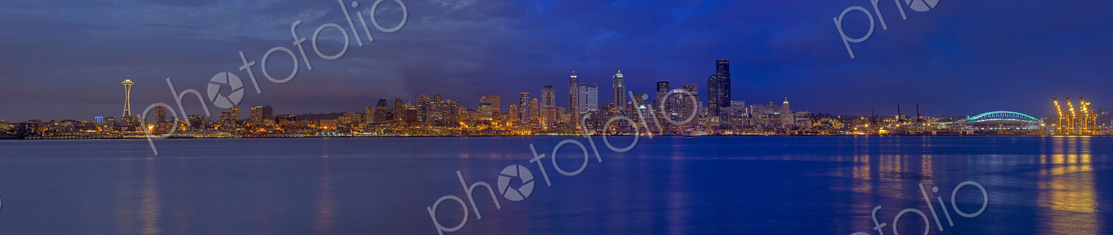 Seattle Skyline from the Water at Night