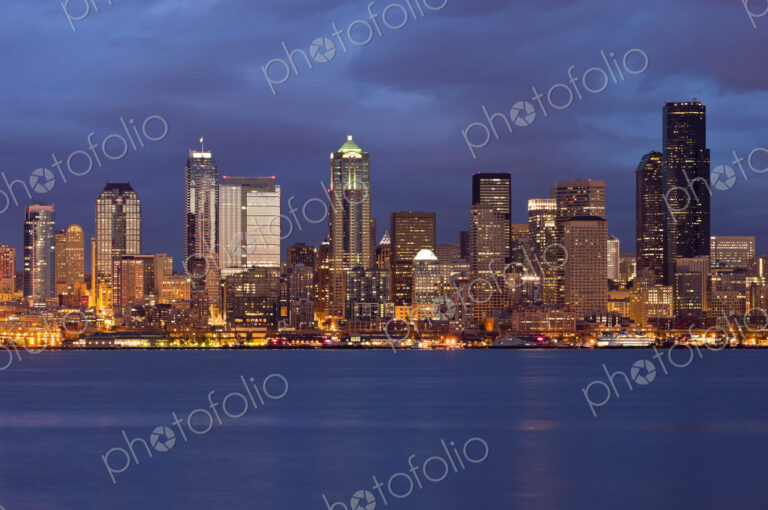Seattle Skyline from the Water at Night