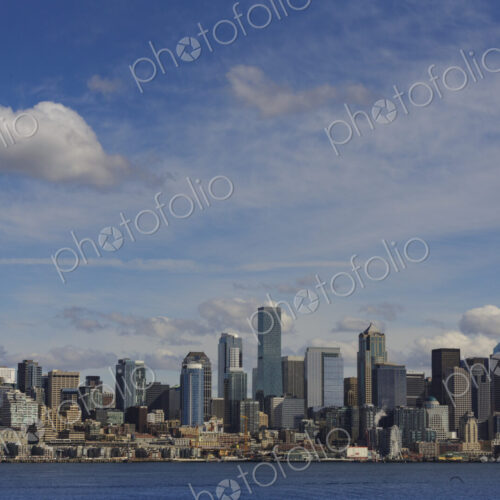 Seattle city skyline, view from the water. Seattle city skyline, view from the water.