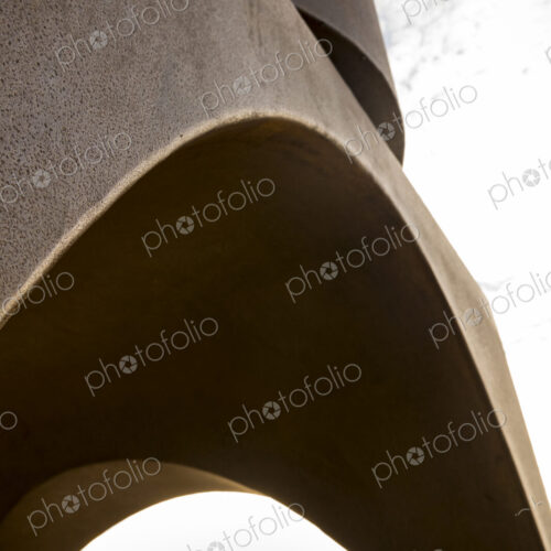 Seattle skyline and the Space Needle seen through the Changing Form sculpture by… Seattle skyline and the Space Needle seen through the Changing Form sculpture by…