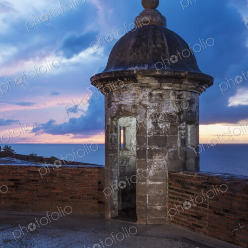 Sentry nook on castle roof, Castillo San Cristobal, San Juan, Puerto Rico Sentry nook on castle roof, Castillo San Cristobal, San Juan, Puerto Rico