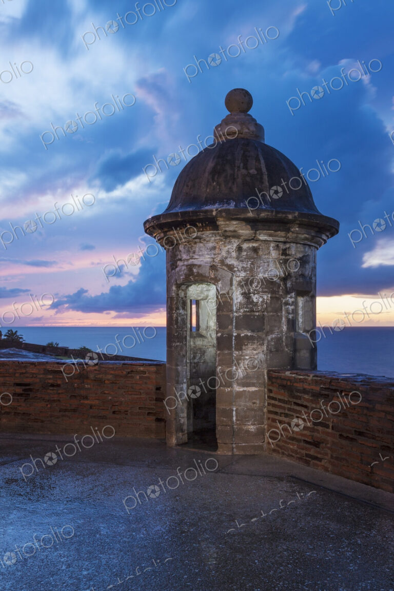 Sentry nook on castle roof, Castillo San Cristobal, San Juan, Puerto Rico