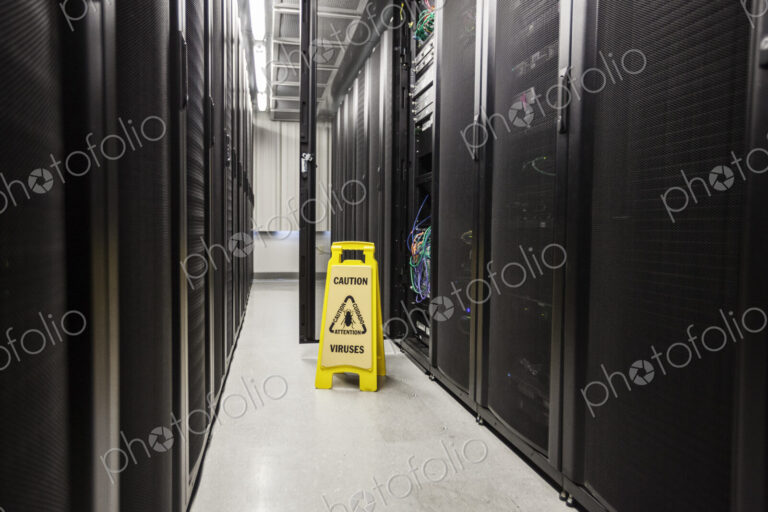 Servers on racks in a large computere server farm.