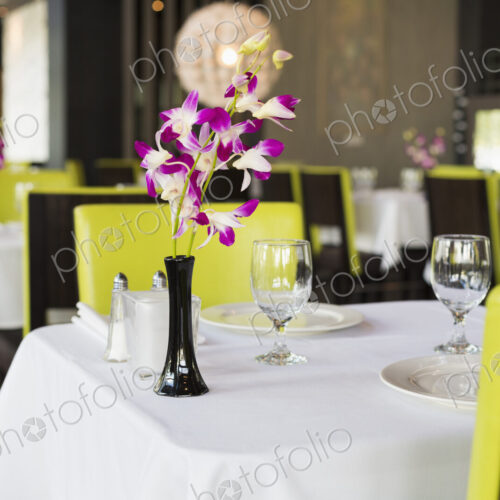 Set table in Thai restaurant Set table in Thai restaurant