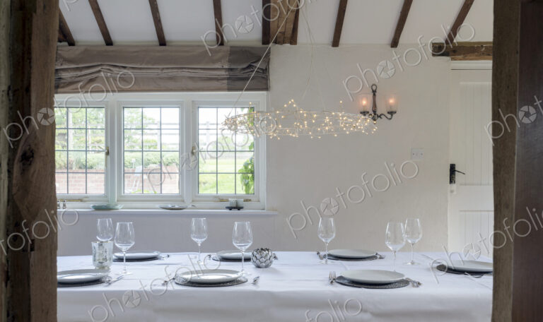 Set table in dining room