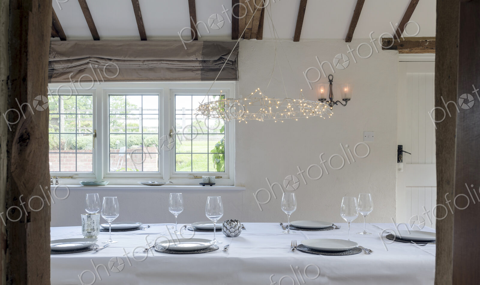 Set table in dining room