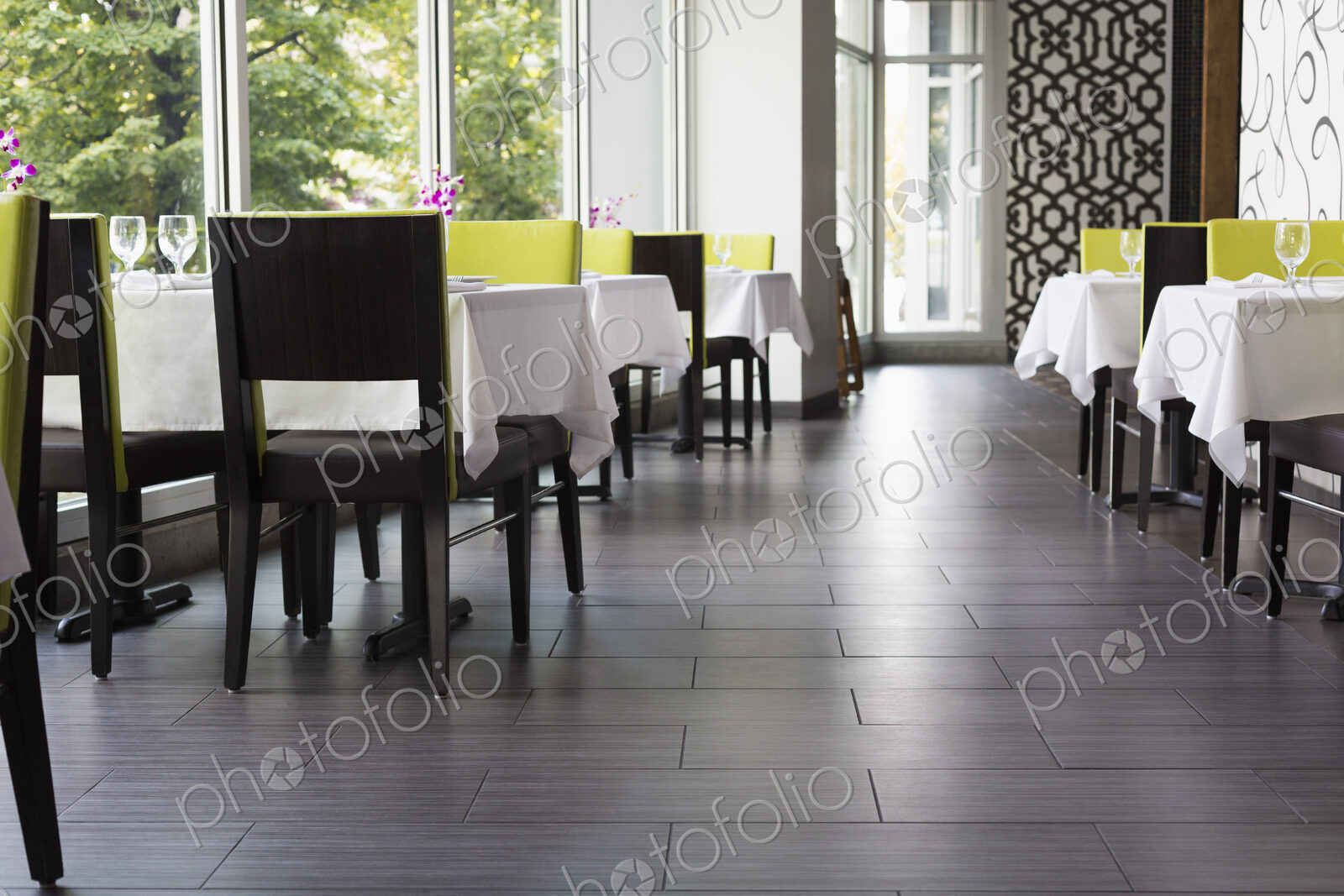 Set tables in Thai restaurant