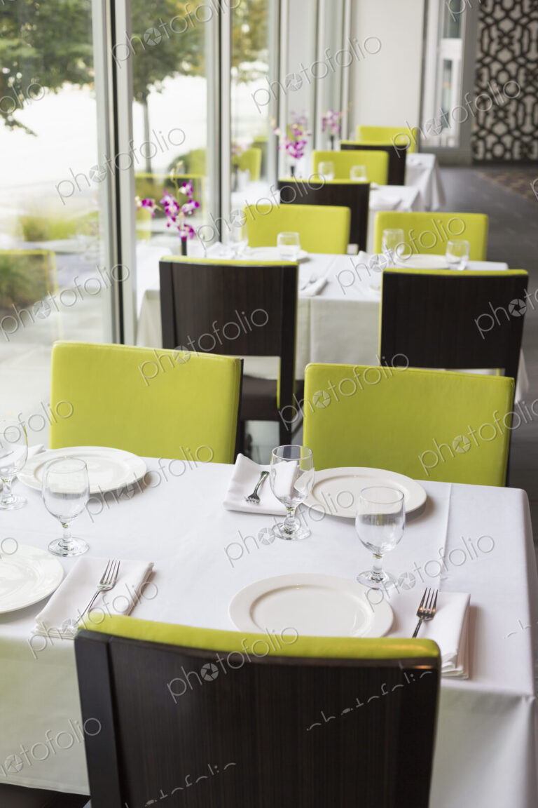 Set tables in Thai restaurant
