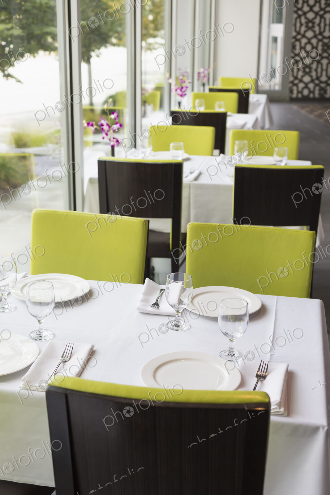 Set tables in Thai restaurant