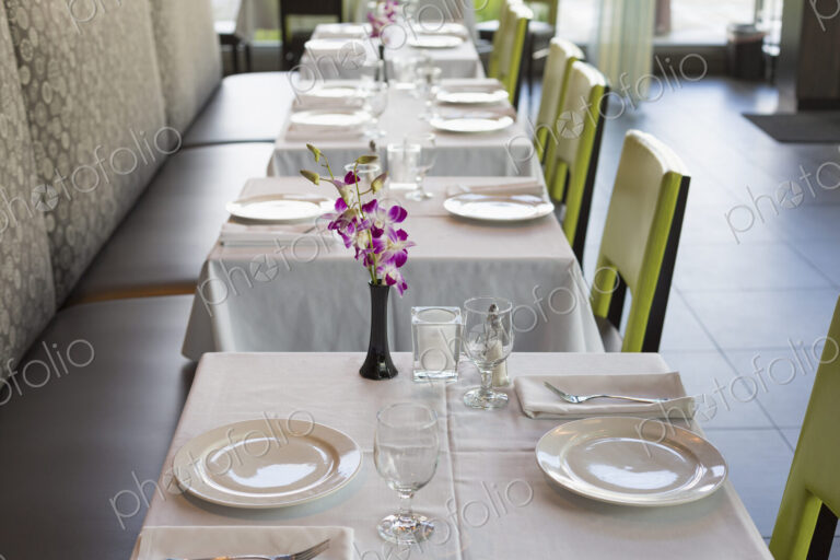 Set tables in Thai restaurant