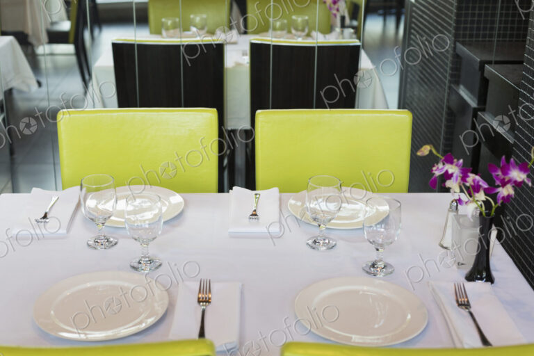 Set tables in Thai restaurant