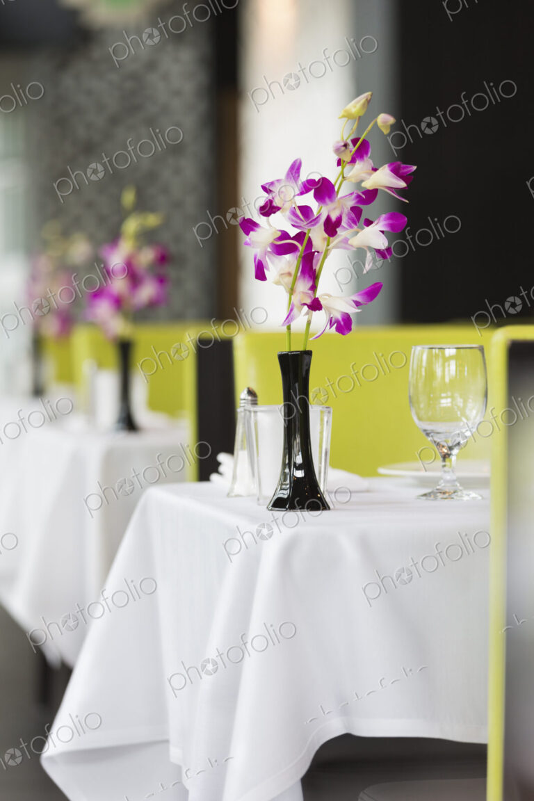 Set tables in Thai restaurant