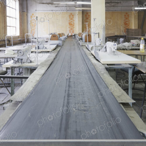 Sewing Line in an Old Factory Sewing Line in an Old Factory