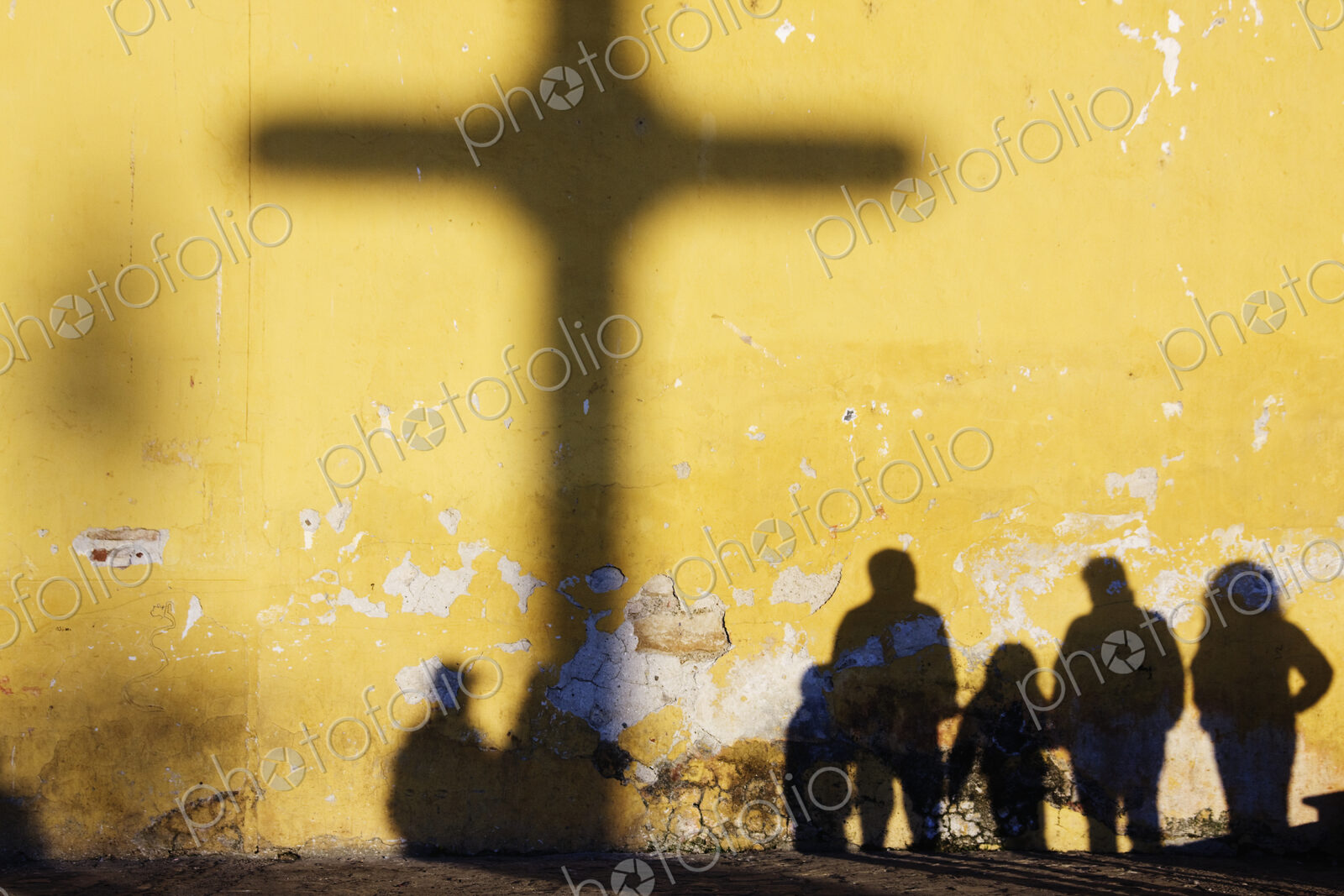 Shadow of Cross and People