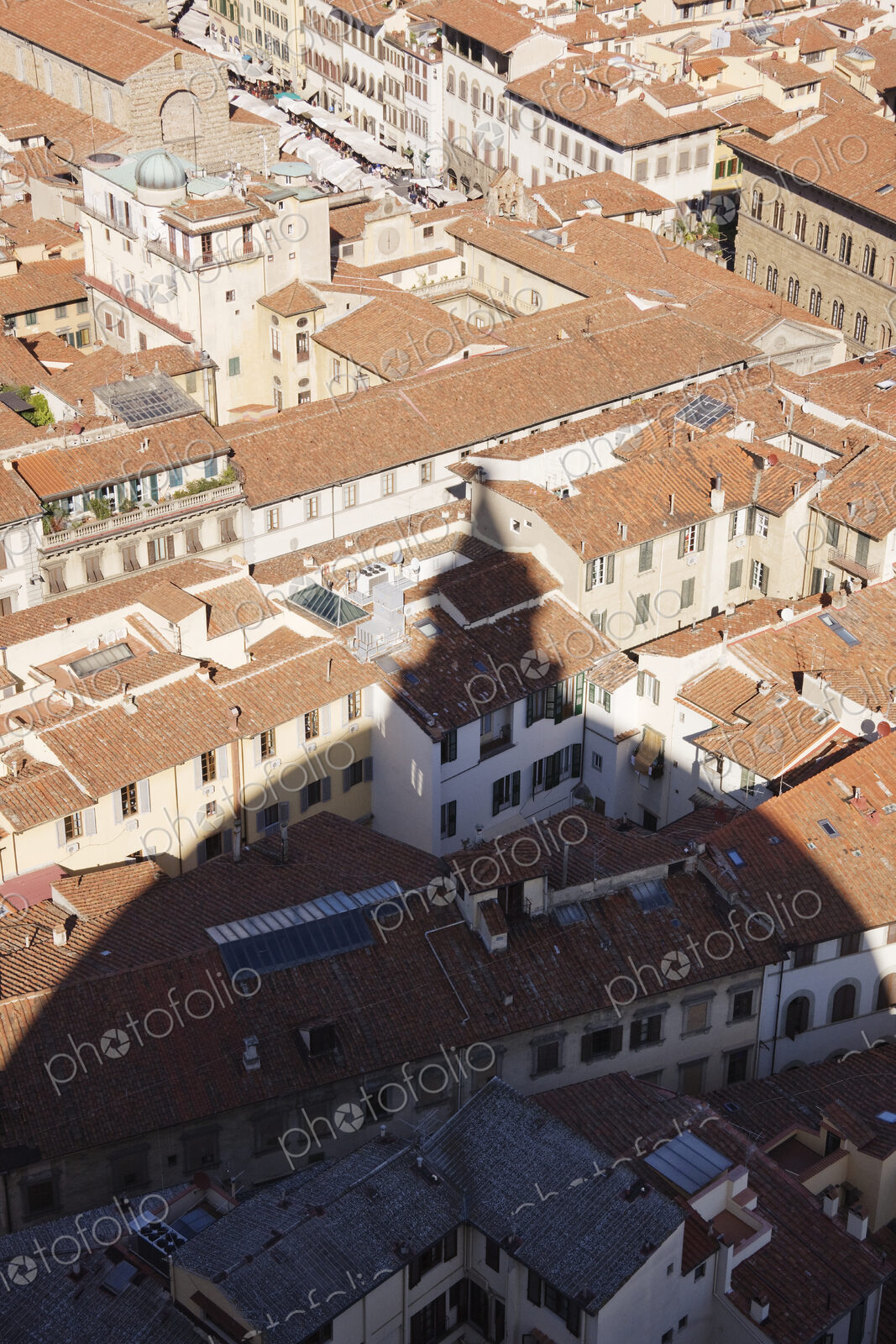 Shadow of the Duomo on Buildings of Florence