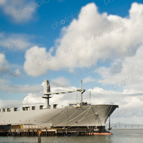 Ship and Loading Dock at a Seaport