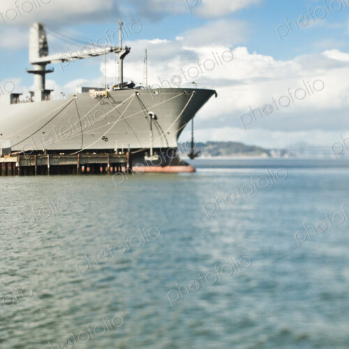 Ship and Loading Dock at a Seaport