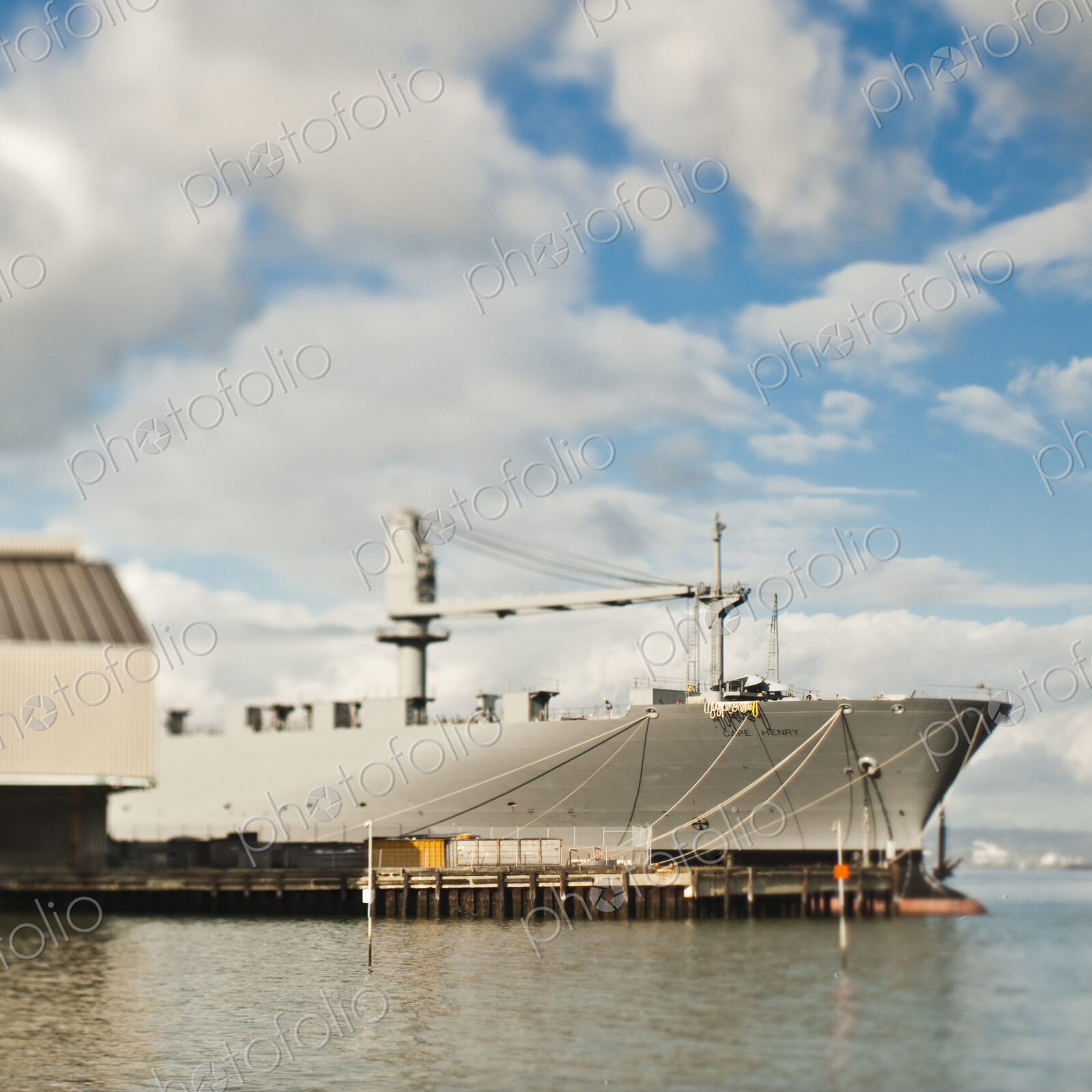 Ship and Loading Dock at a Seaport