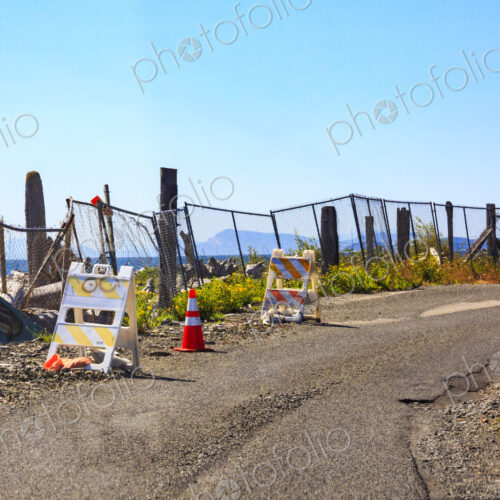 Shoreline erosion, damage to a coastal road on Lummi Island, rubble and broken fences… Shoreline erosion, damage to a coastal road on Lummi Island, rubble and broken fences…