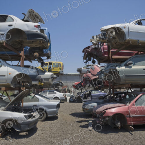Shot of Junkyard Cars