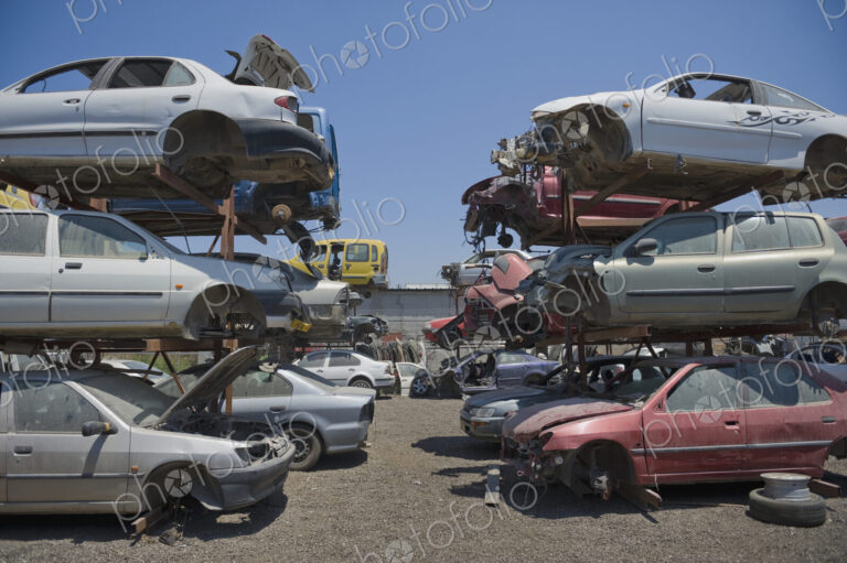 Shot of Junkyard Cars