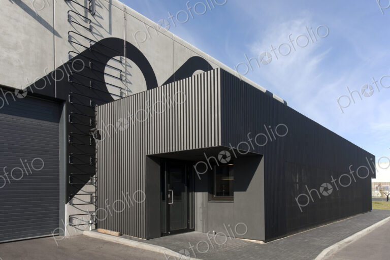 Side of a Modern Factory Building