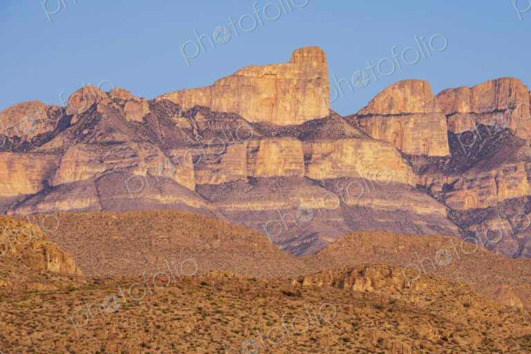 Sierra del Carmen Range at Sunset, Big Bend National Park,