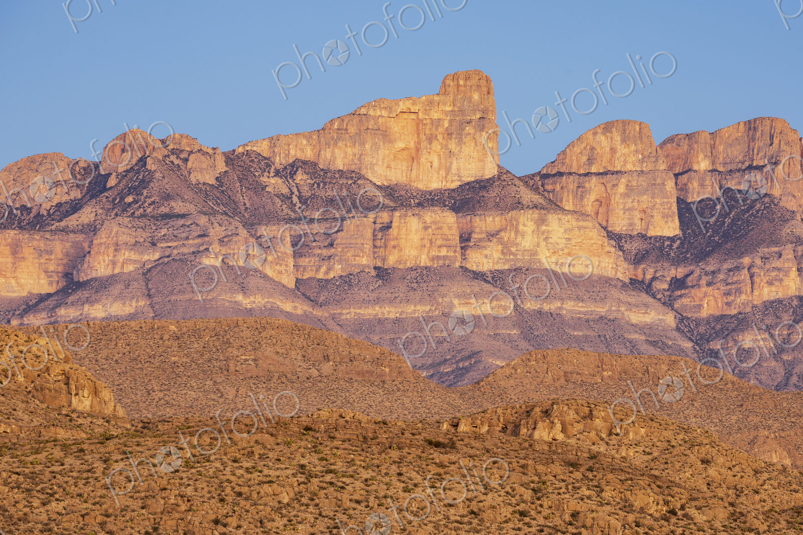 Sierra del Carmen Range at Sunset, Big Bend National Park,