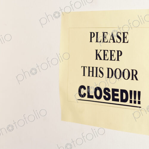 Sign on Door Sign on Door