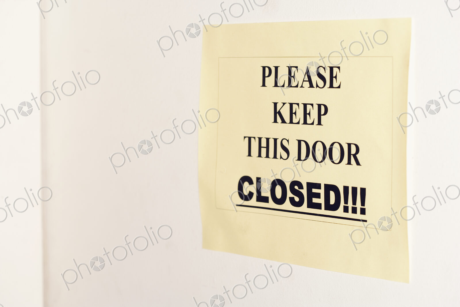 Sign on Door