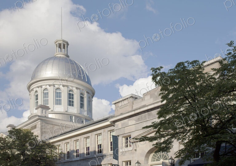 Silver dome of the Bonsecours Market, Marche Bonsecours, 1850s neoclassical building…