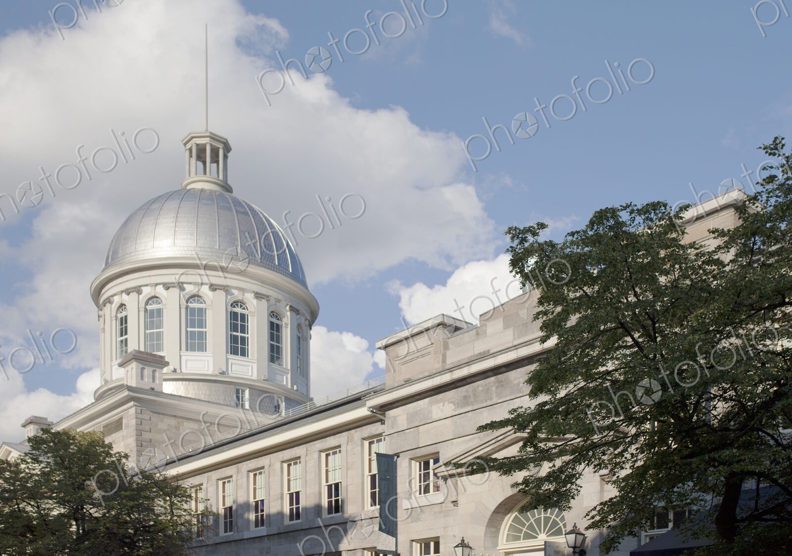 Silver dome of the Bonsecours Market, Marche Bonsecours, 1850s neoclassical building…