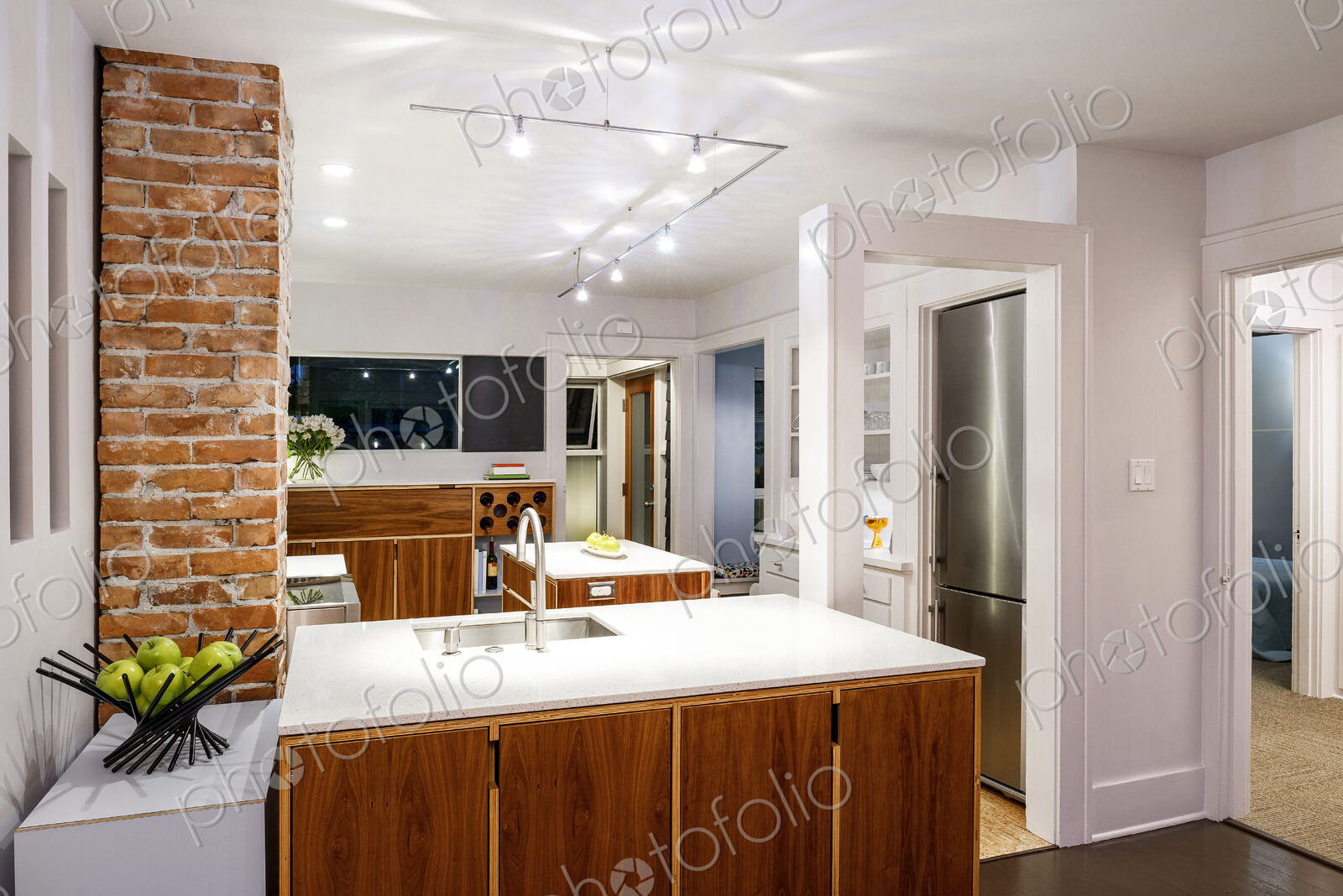 Sink and counters in modern kitchen