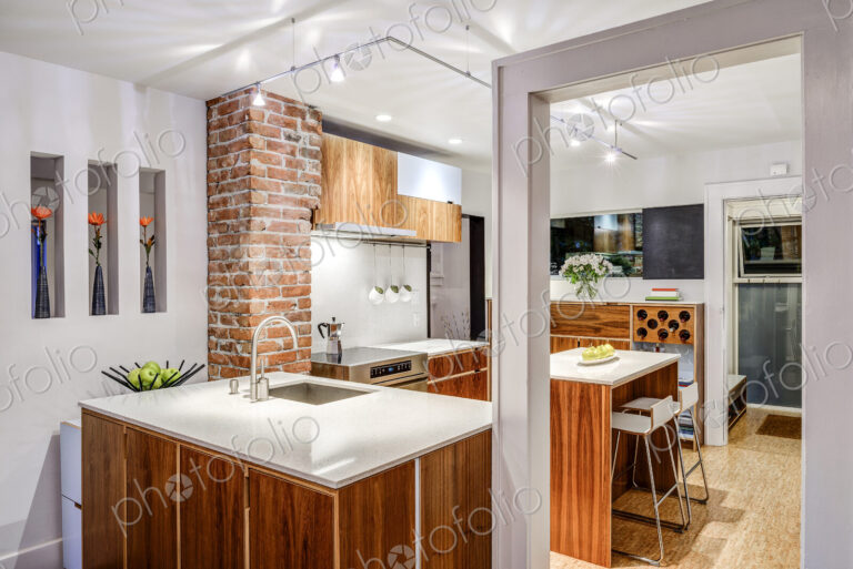 Sink and counters in modern kitchen