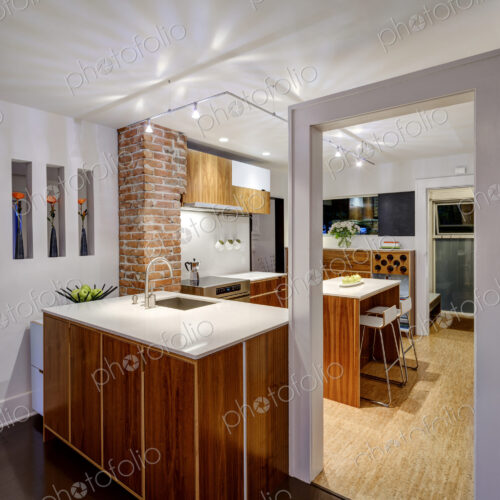 Sink and counters in modern kitchen Sink and counters in modern kitchen